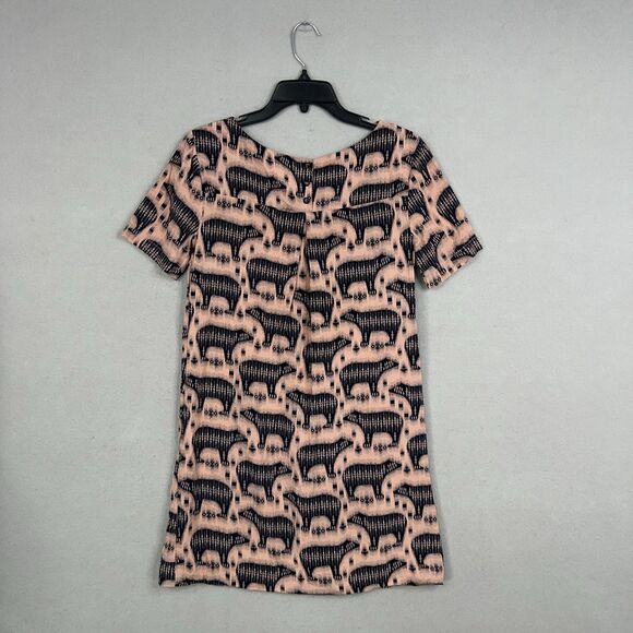 Anthropologie Maeve Dress Womens 2 Pink Zola Polar Bear Pocket Eclectic Mini - Picture 7 of 14
